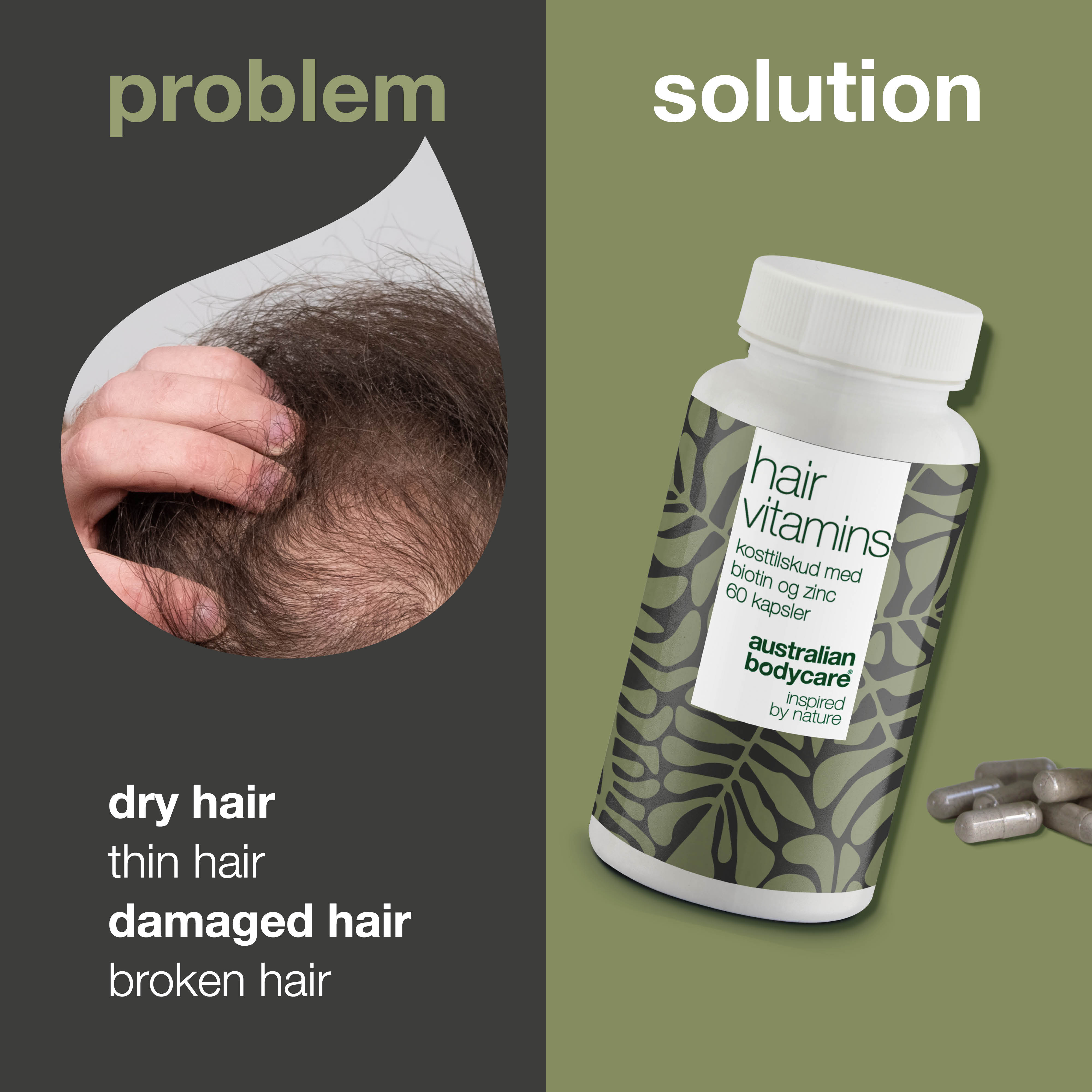 Biotinli saç vitamini – sağlıklı, güzel saçlar için — Biotin içeren günlük saç vitamini, saçın daha dolgun ve canlı görünmesine, doğal parlaklığını korumasına destek olur