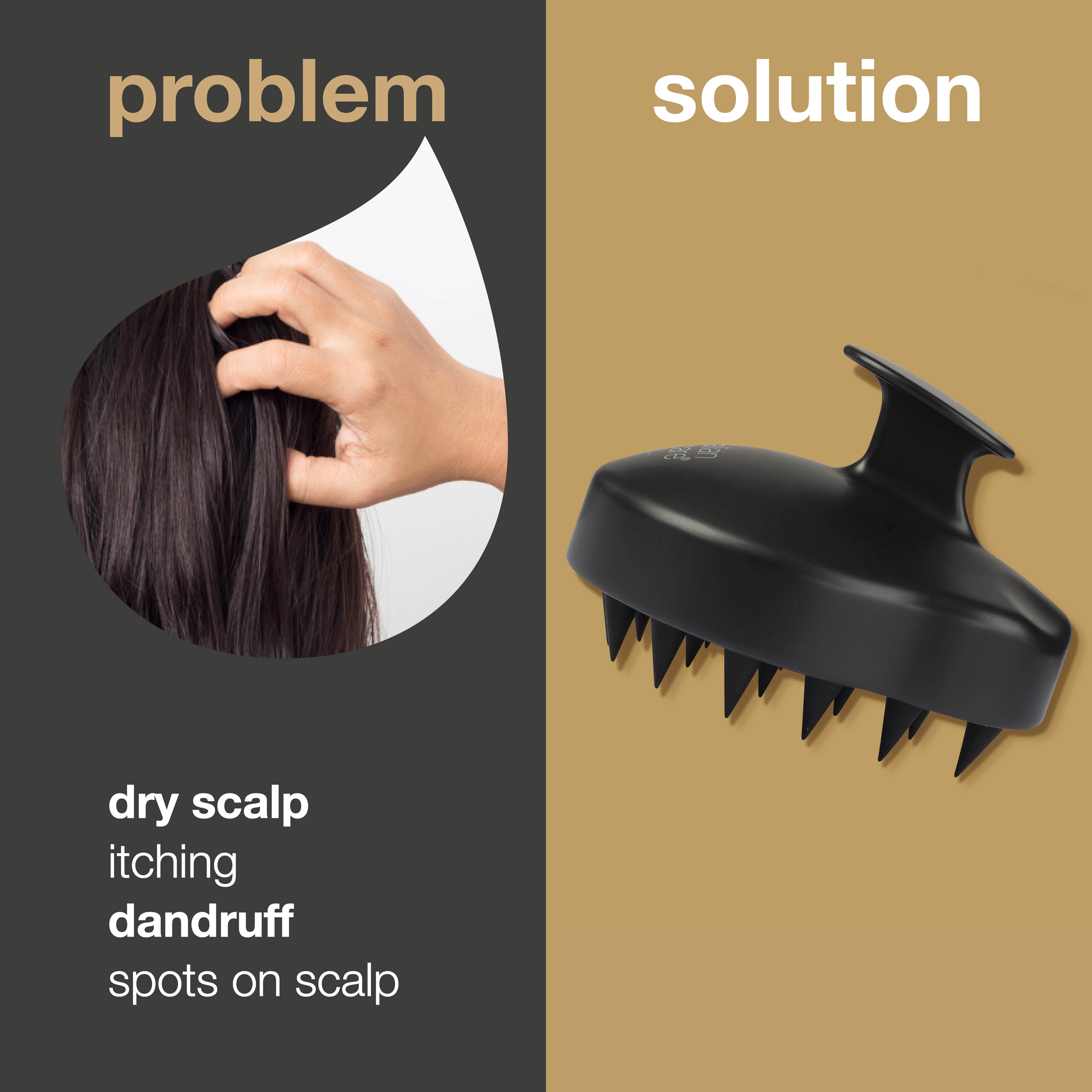 Kuru saç derisi ve saç dökülmesi için saç derisi fırçası — Kepek, kuru saç derisi ve saç dökülmesine yönelik masajla saç derisini nazikçe uyarır, bakım rutinini destekler