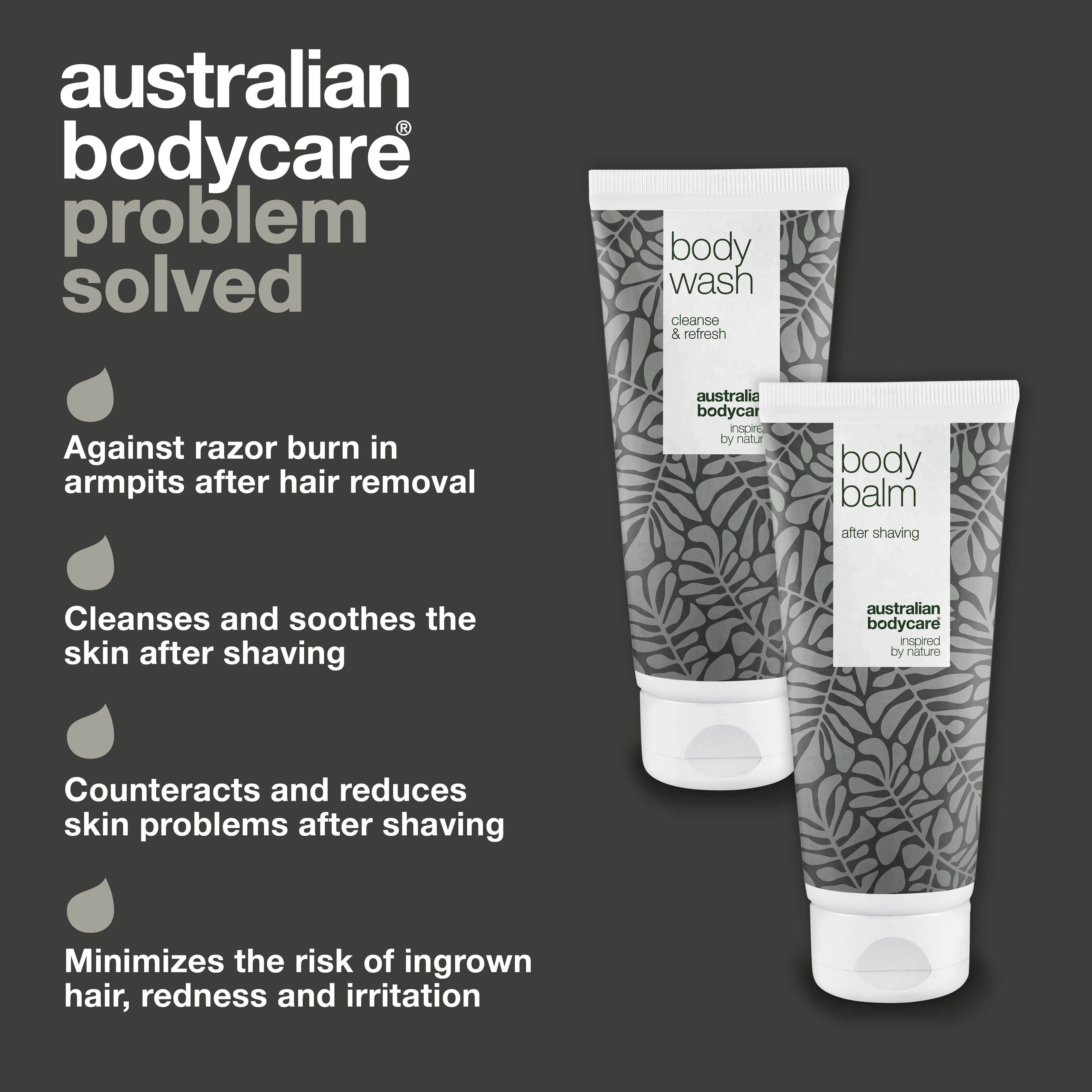 Kol Altı Tıraş Bakım Seti — Koltuk altı tüy alımı sonrası tahriş ve kızarıklığa karşı 2 ürün içeren, hassas ciltlere uygun rahatlatıcı bakım rutini sağlar