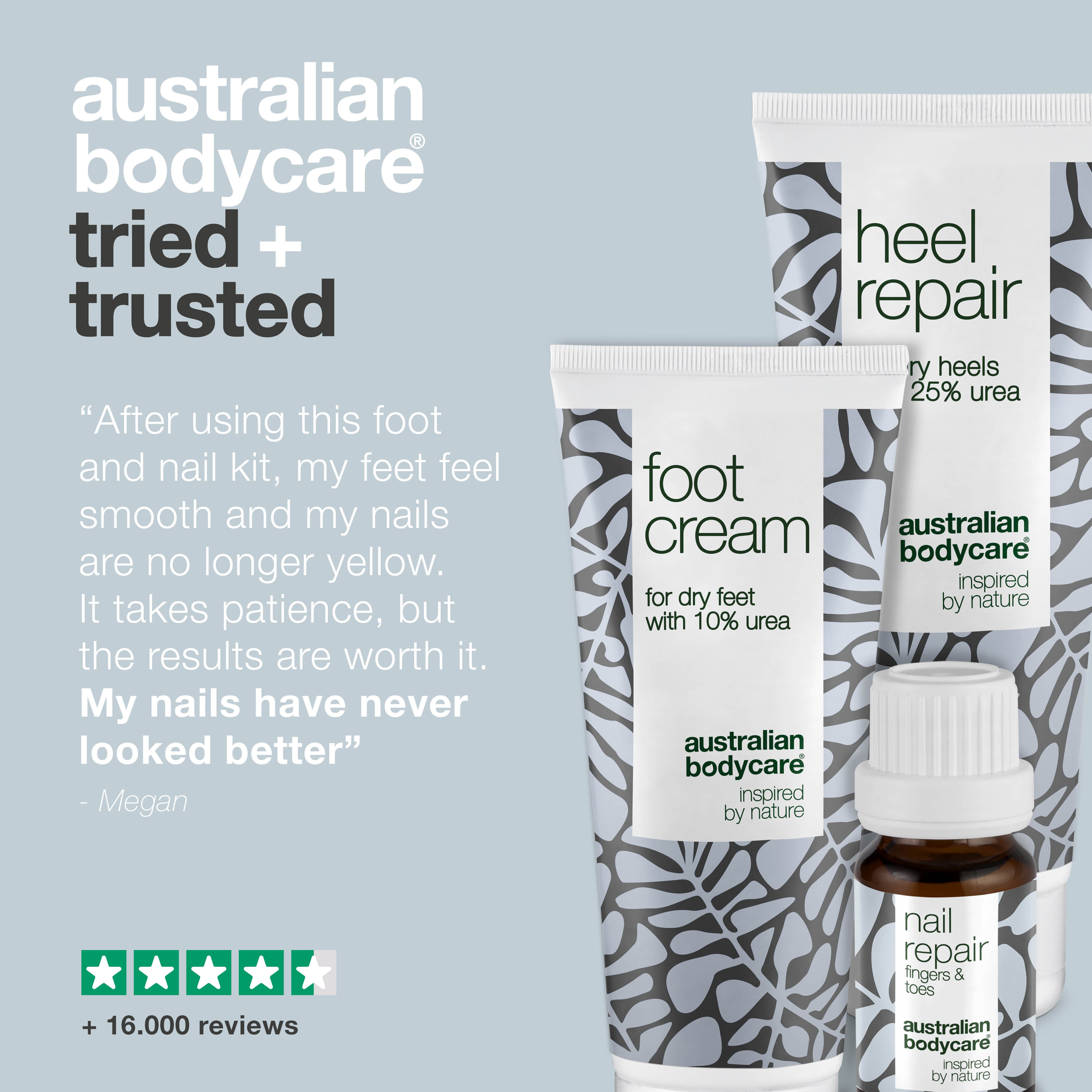 Ayak ve tırnak bakım kiti nasır ve renk değişimi için — sertleşmiş nasırları yumuşatmaya, mat ve renk değiştirmiş tırnakların görünümünü düzenlemeye yardımcı günlük bakım seti