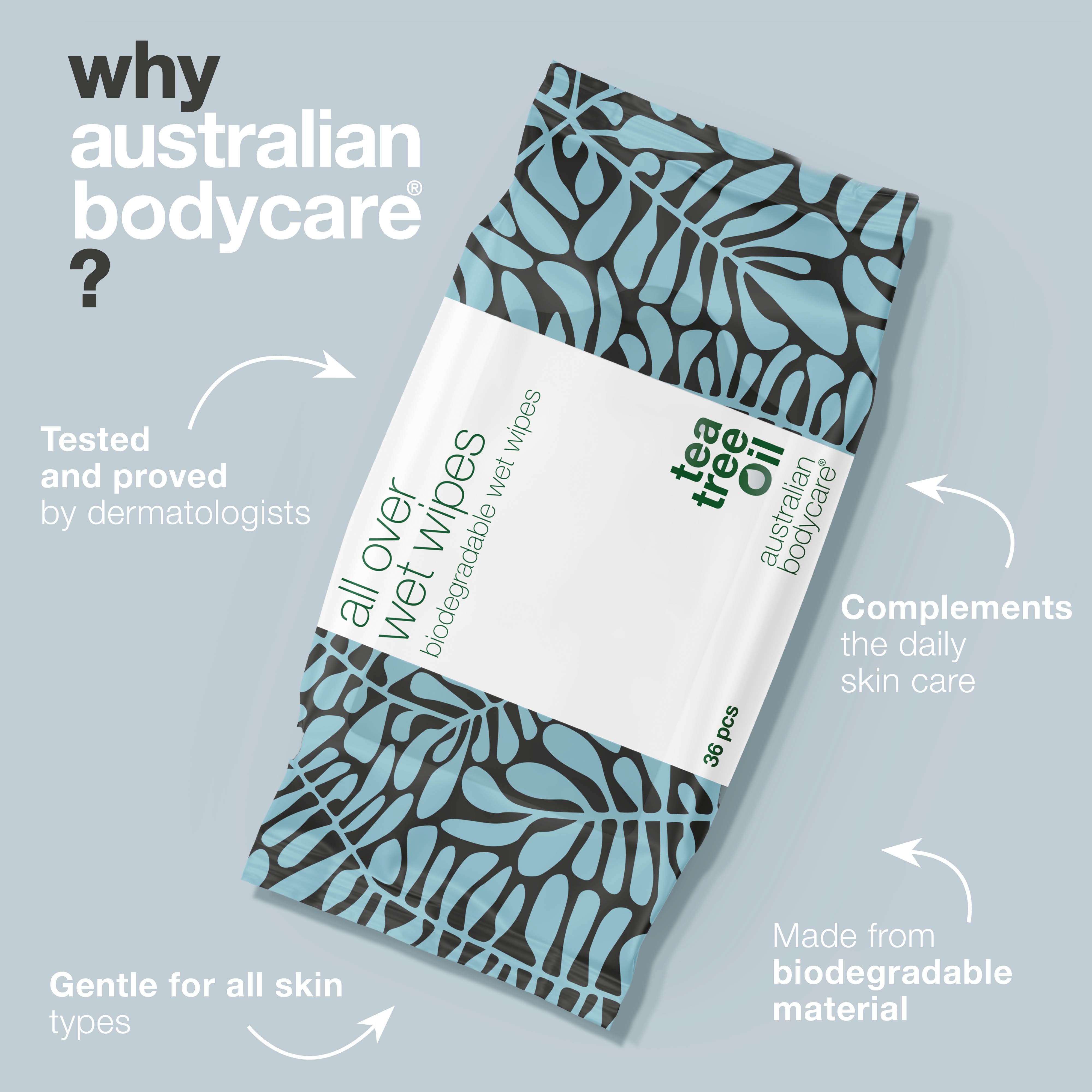 Islak vücut mendili yetişkinler için (36’lı) — Cildi nazikçe temizleyip ferahlatmaya yardımcı olan, günlük kullanıma uygun pratik bakım mendilleri