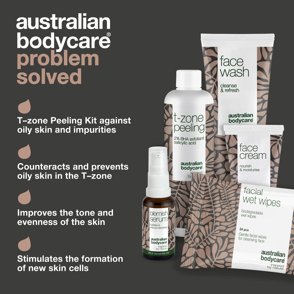 T bölgesi peeling kiti yağlı ciltler için — T bölgesindeki fazla yağı nazikçe arındırmaya, parlaklığı azaltmaya ve düzenli kullanımda yağlanmanın tekrarını önlemeye yardımcı olur