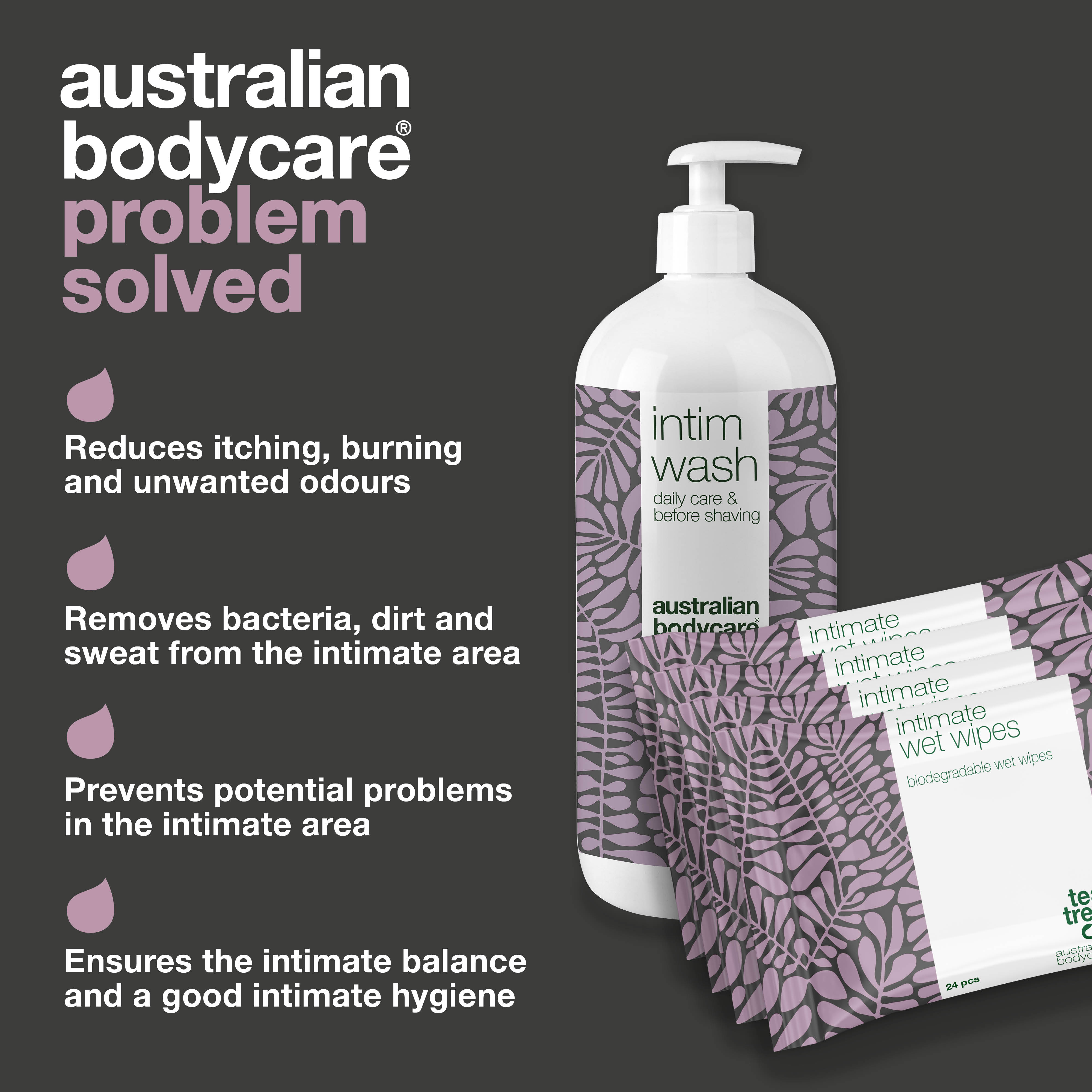 Hassas bölge bakım kiti kaşıntı, yanma ve istenmeyen koku için — Günlük kullanıma uygun hassas bölge sabunu ve ıslak mendil seti, nazikçe temizler ve ferahlık sağlar