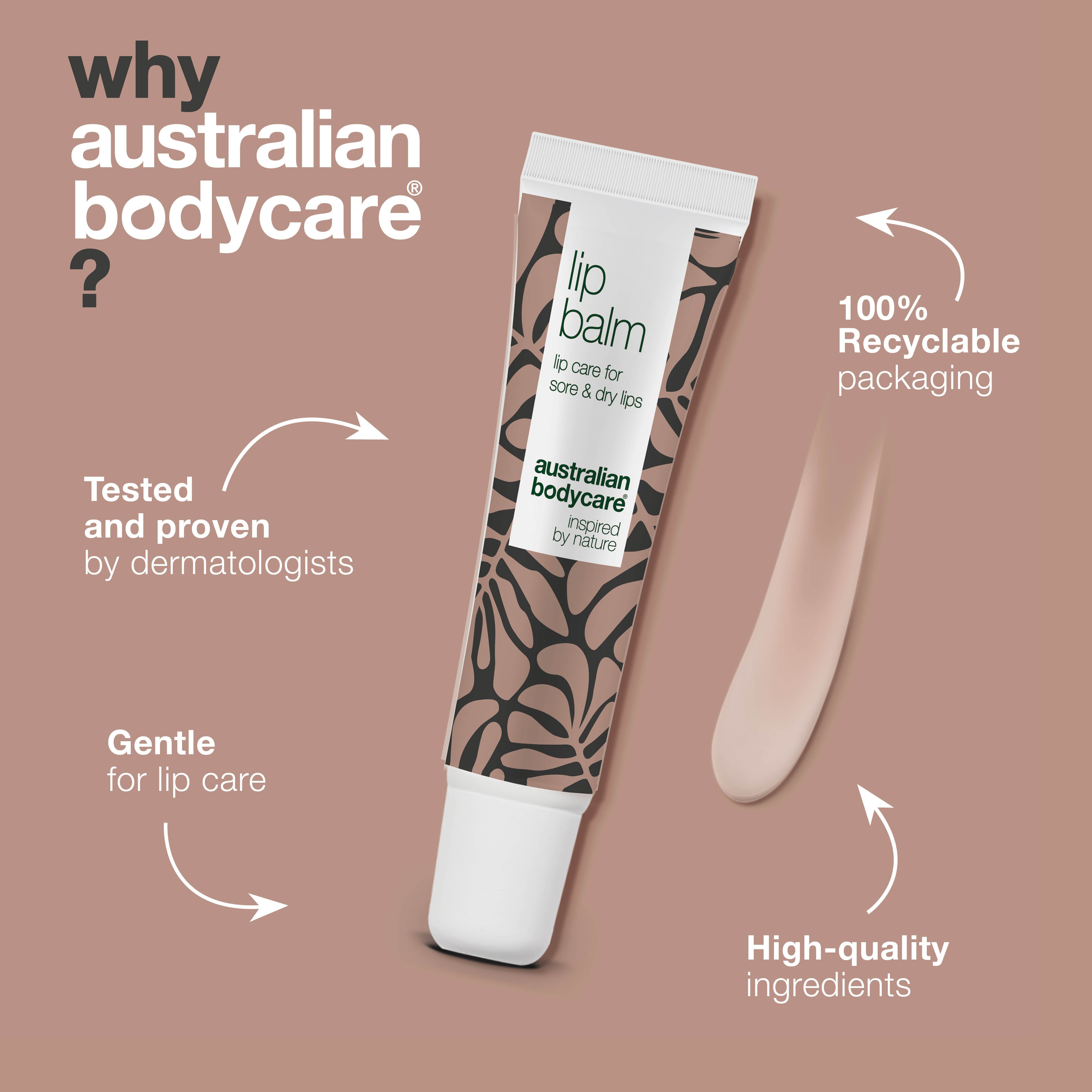 Kuru ve çatlamış dudaklar için dudak balmı — Kuru dudakları yatıştırmaya, dudak bariyerini korumaya ve uçuk döneminde hassas dudak bakımına yardımcı olan günlük dudak bakım ürünü