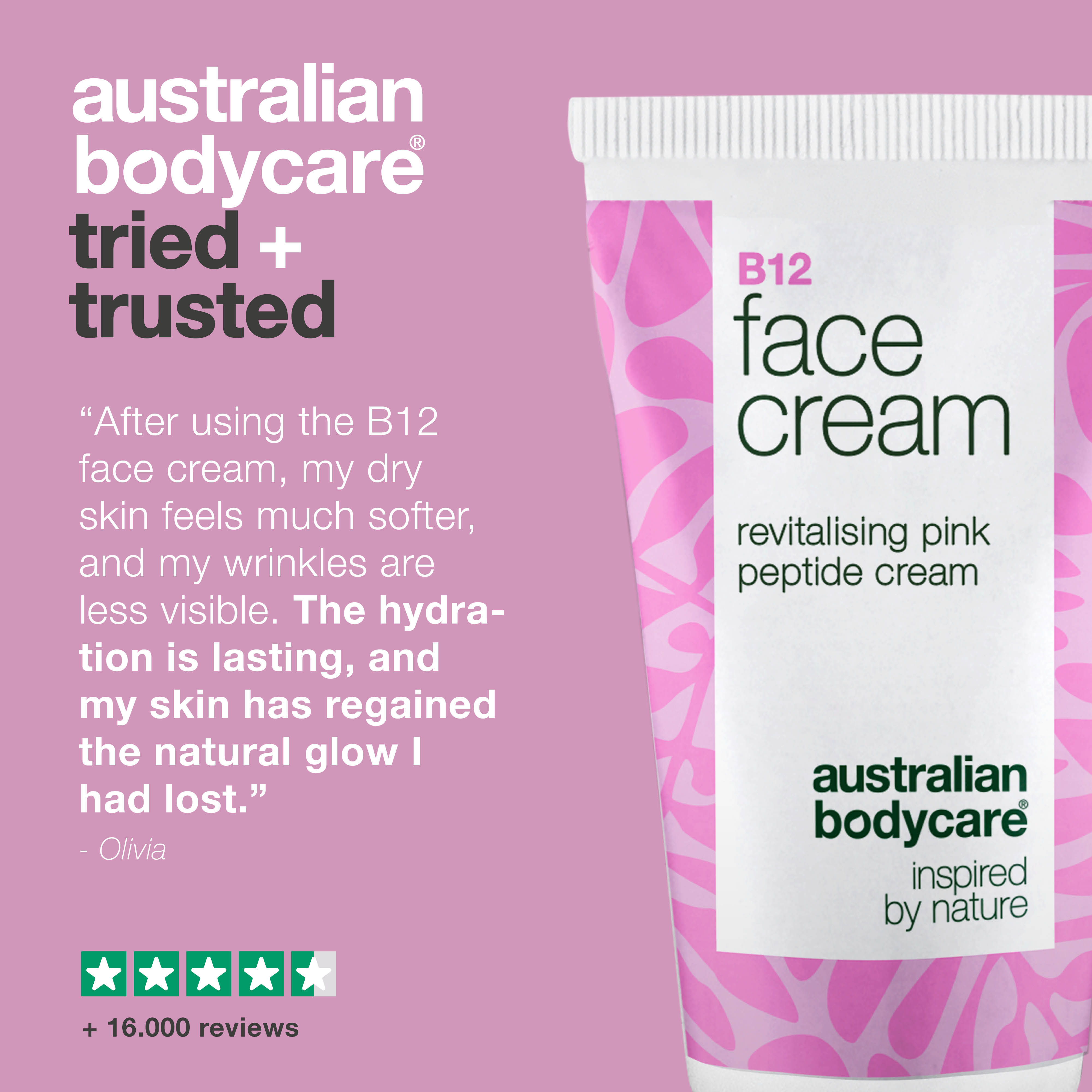 B12 yüz kremi – yenilenmiş nem ve doğal ışıltı — Anti-aging B12 vitaminli krem ince çizgileri azaltmaya, nem dengesini geri kazandırmaya ve cilde doğal bir ışıltı vermeye yardımcı olur