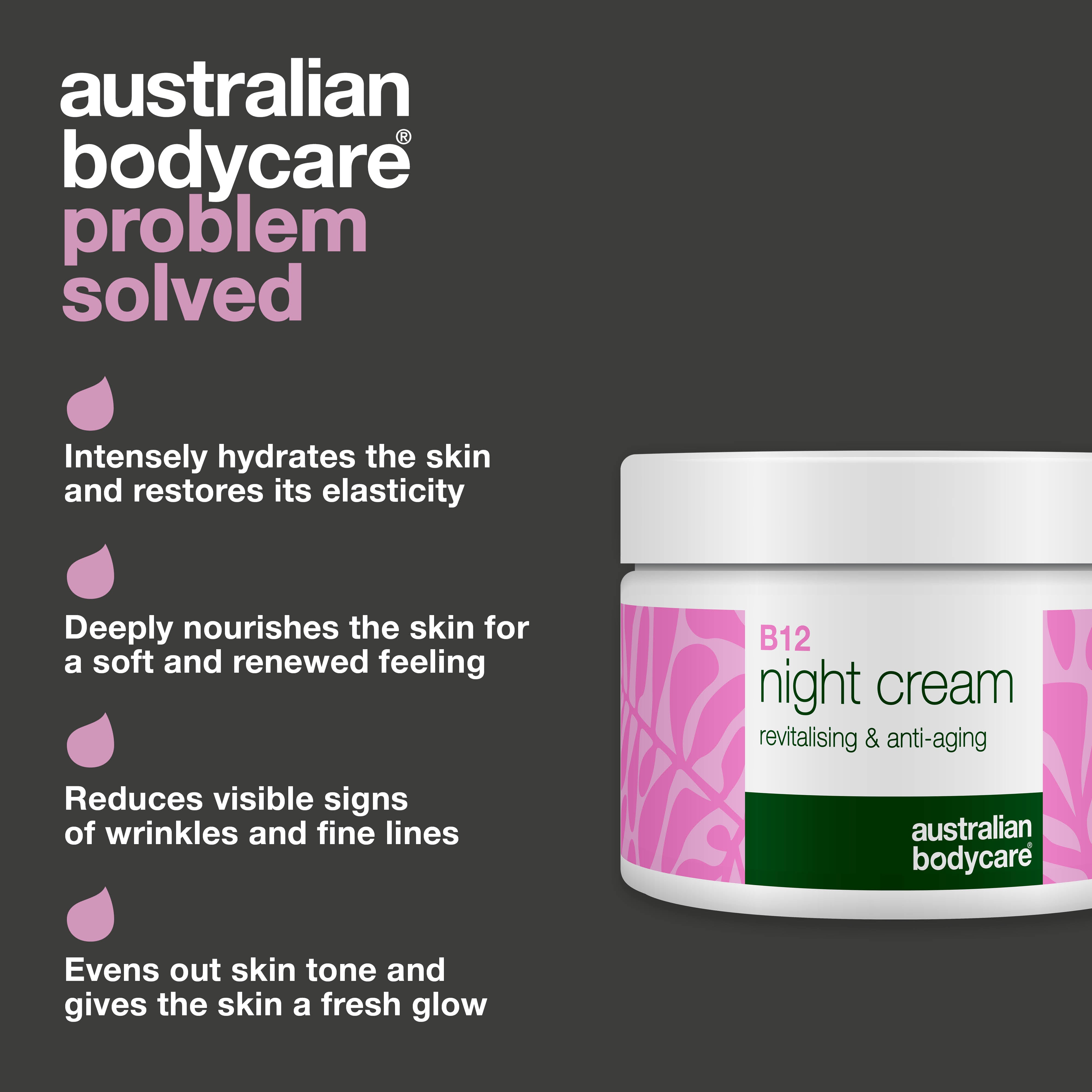 B12 NIGHT CREAM — Gece boyunca yoğun nem sağlar, cildi besleyip toparlar ve daha canlı, ışıltılı bir görünüm kazandırmaya yardımcı olur.