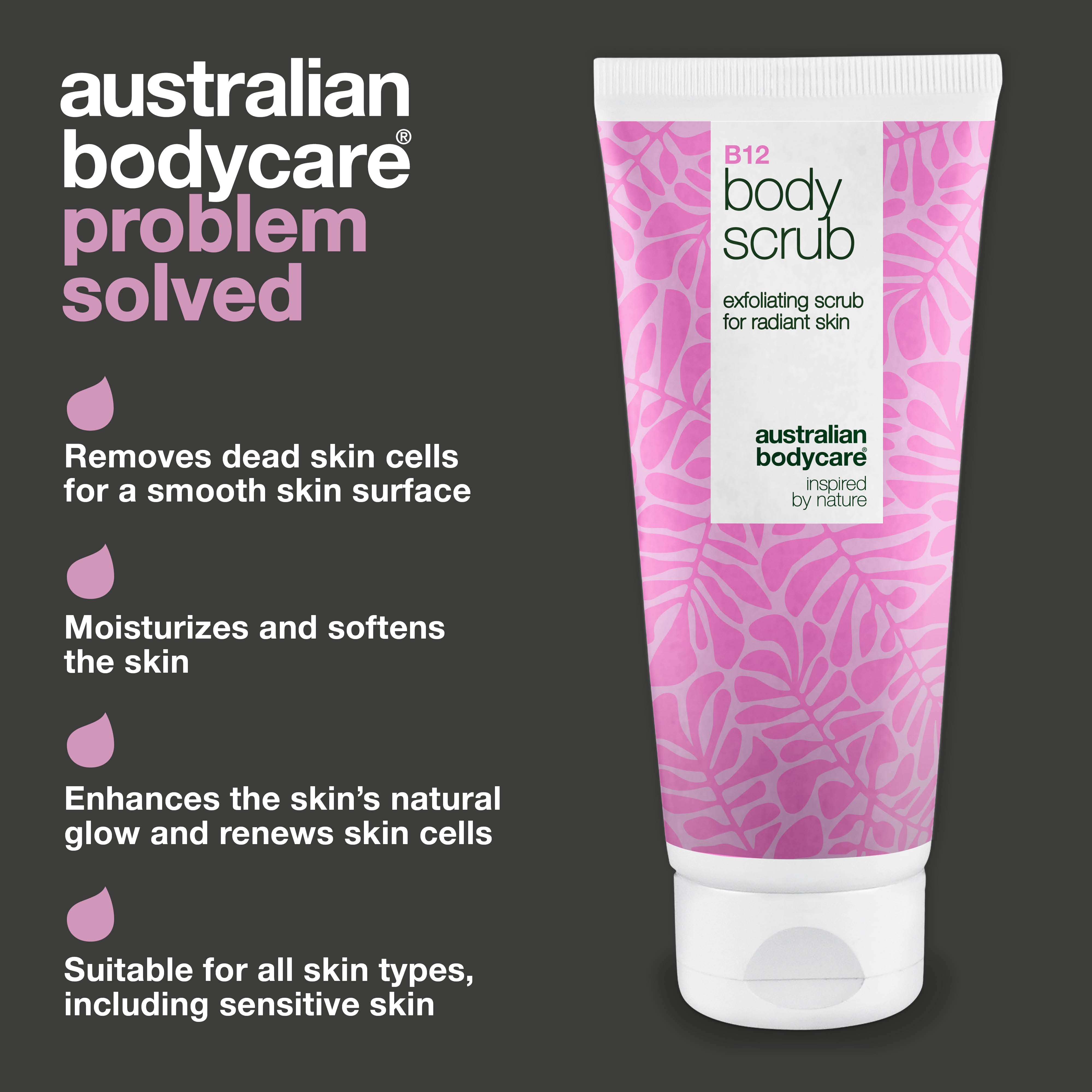B12 BODY SCRUB —  Nazikçe arındırır, kuruluğu azaltır ve cildi yumuşak, canlı ve yenilenmiş hissettirir.