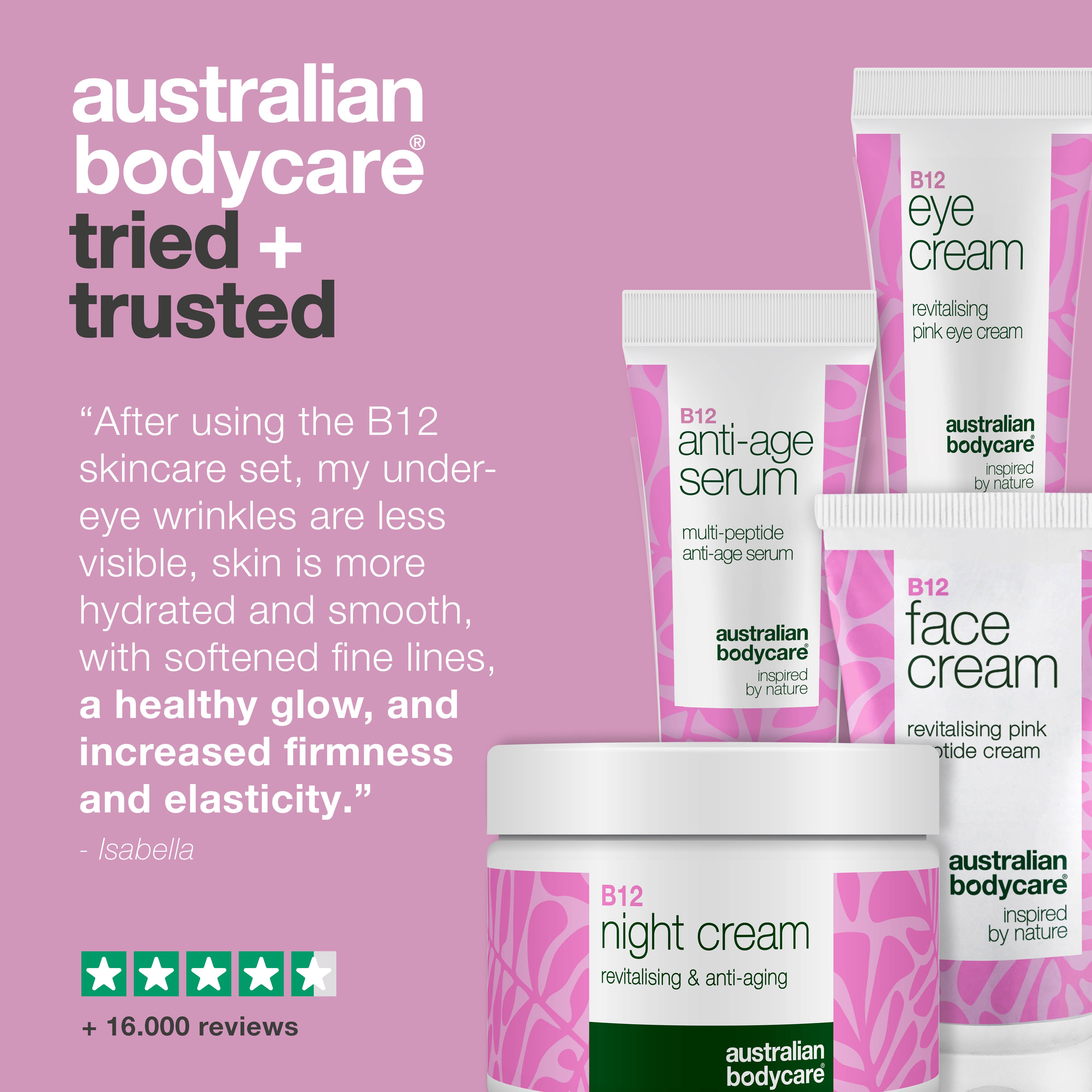 Vitamin B12’li cilt bakım seti kırışıklık karşıtı gençlik etkisi — 4 ürünle B12 desteği, daha sıkı ve canlı görünen cilt için düzenli kullanımda gençlik görünümünü destekler