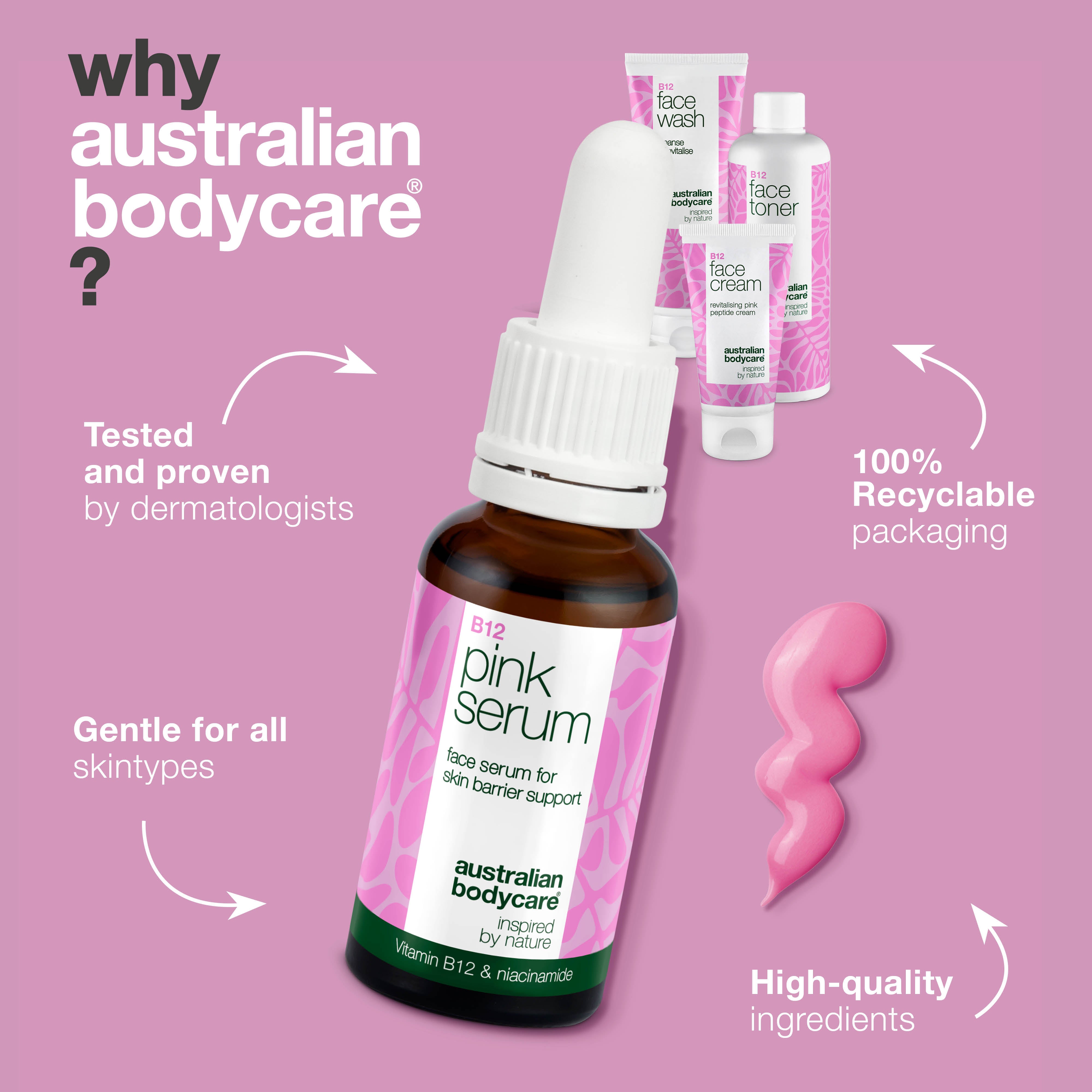 Vitamin B12 cilt bakım seti – Menopoz döneminde cildi canlandırır, nem ve esneklik kaybını hedef alır, cildin daha dolgun ve konforlu hissetmesine yardımcı olur