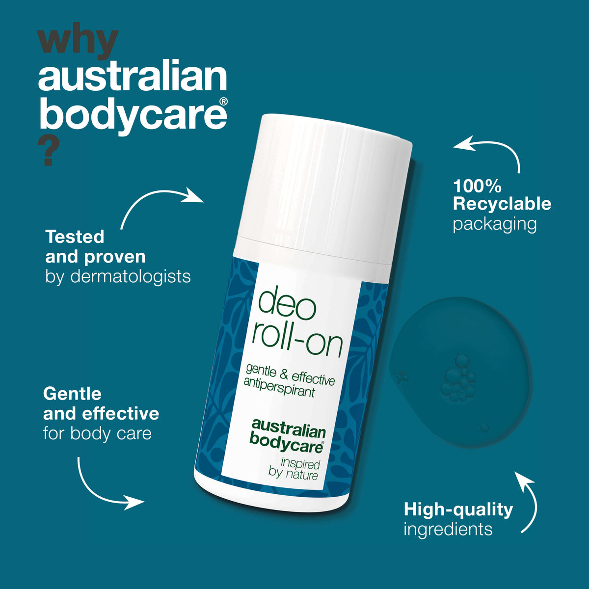 Terleme ve kokuya karşı koruma sağlayan roll-on antiperspirant deodorant — Hassas ciltler için günlük kullanıma uygun, tahriş ve leke bırakmadan gün boyu ferahlık ve kuruluk sağlar