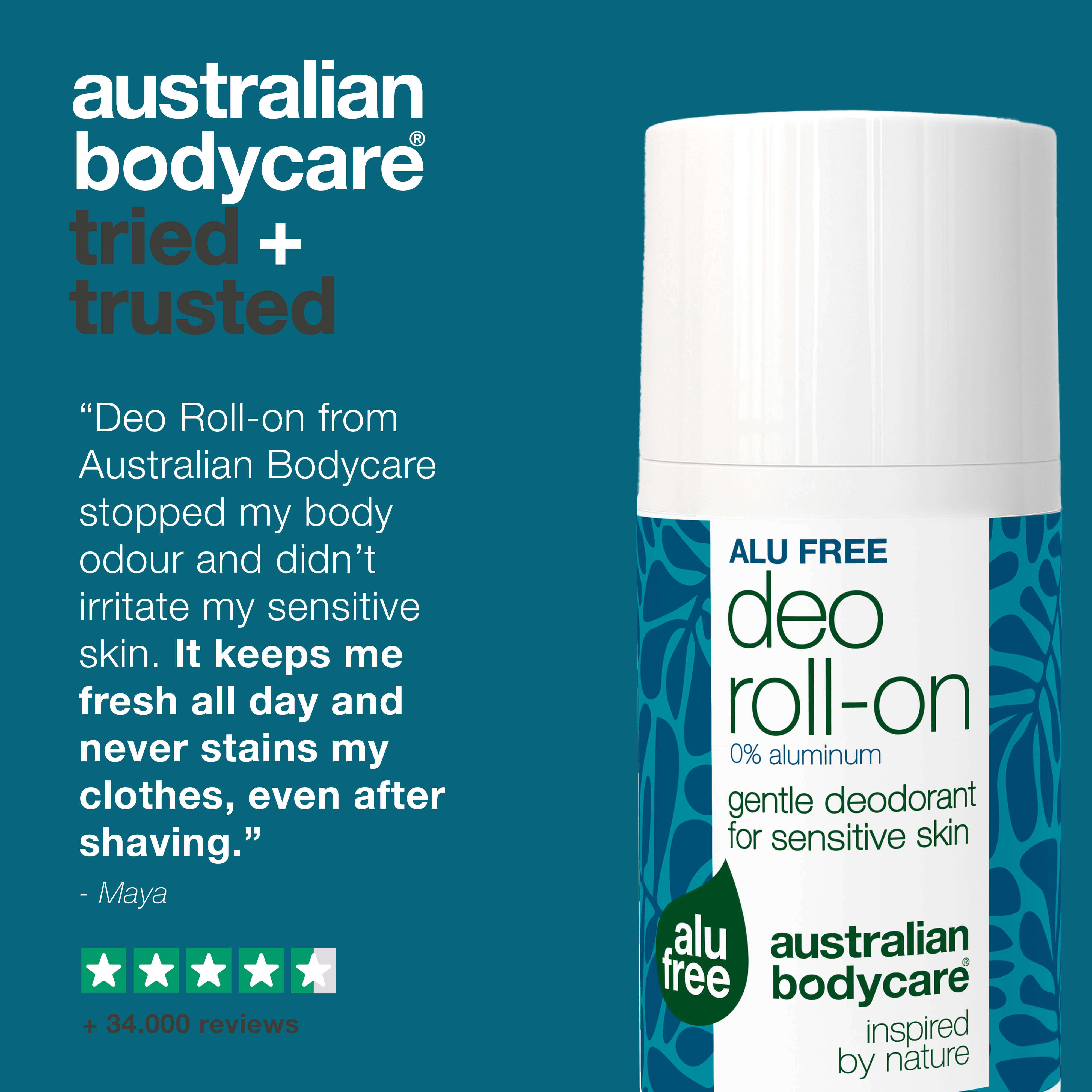 Alüminyum İçermeyen Doğal Roll-On Deodorant – Koku Kontrolü İçin — Alüminyum içermeyen doğal deodorant; gün boyu ferahlık sağlar, hassas ciltlere karşı nazik ve etkili koruma sunar