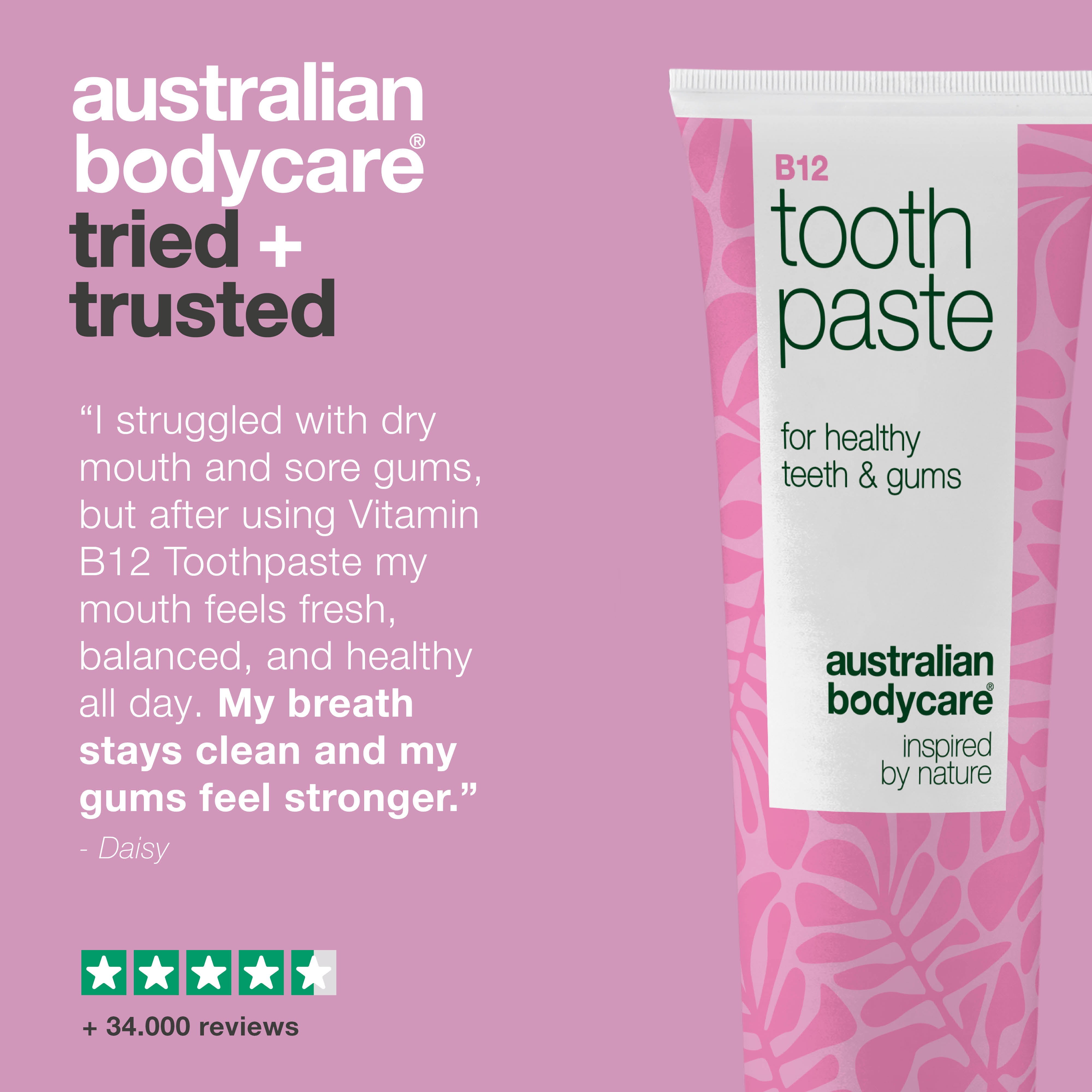 Vitamin B12 diş macunu kuru ağız ve tahriş için — Vitamin B12 diş macunu dişleri güçlendirir, nefesi ferahlatır; florür ve çinko ile mineyi ve diş etlerini korumaya yardımcı olur