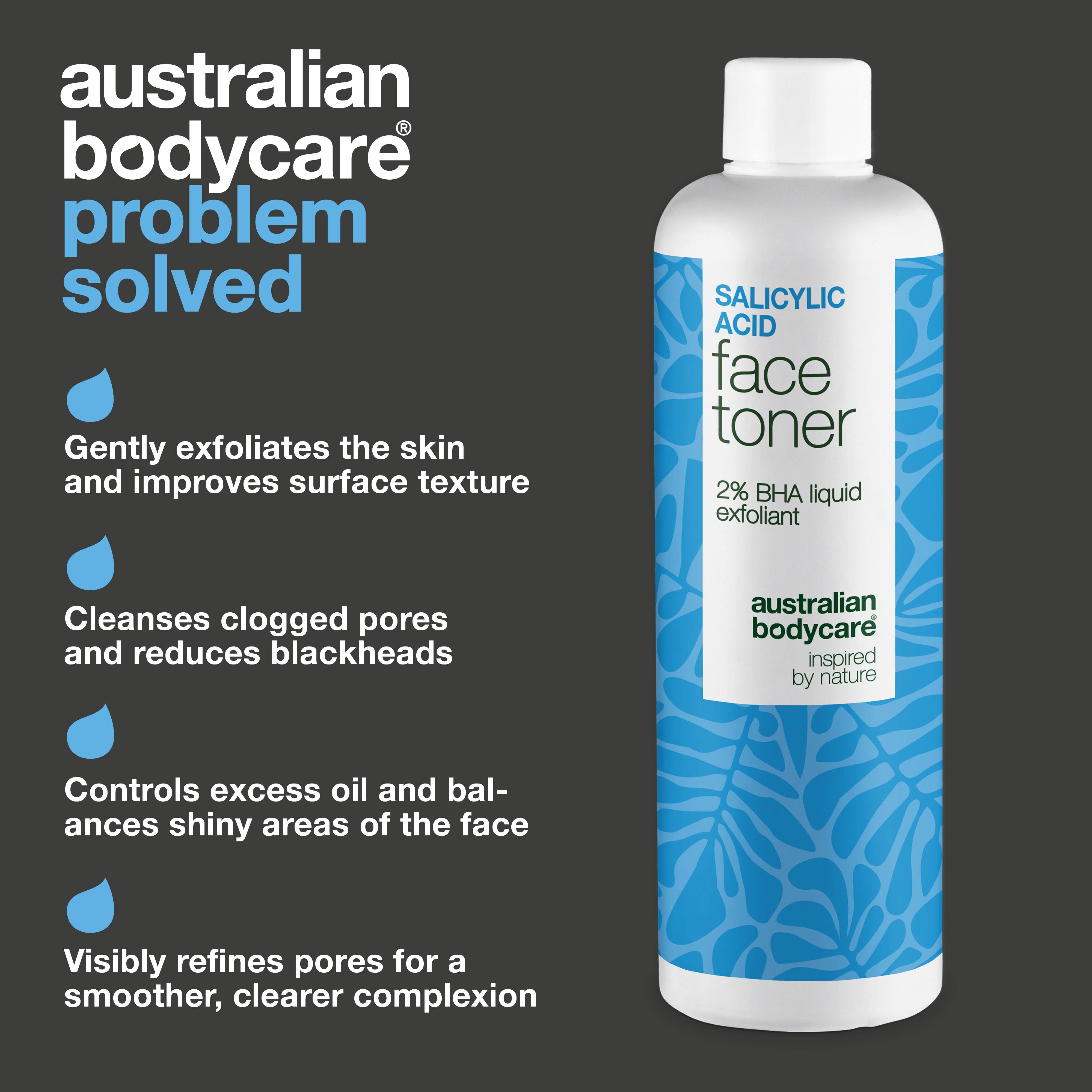 Salisilik Asit Tonik sivilceler ve geniş gözenekler için — BHA peeling gözenekleri arındırır, sivilce görünümünü azaltır, cilt dokusunu pürüzsüzleştirir, düzenli kullanımda cildi daha netleştirir